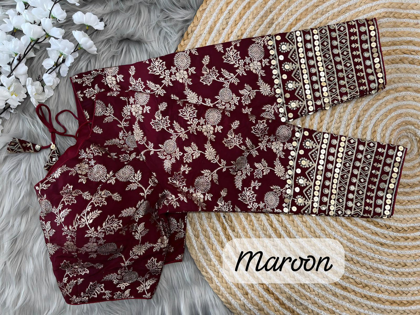  Latest Maroon  blouse designs