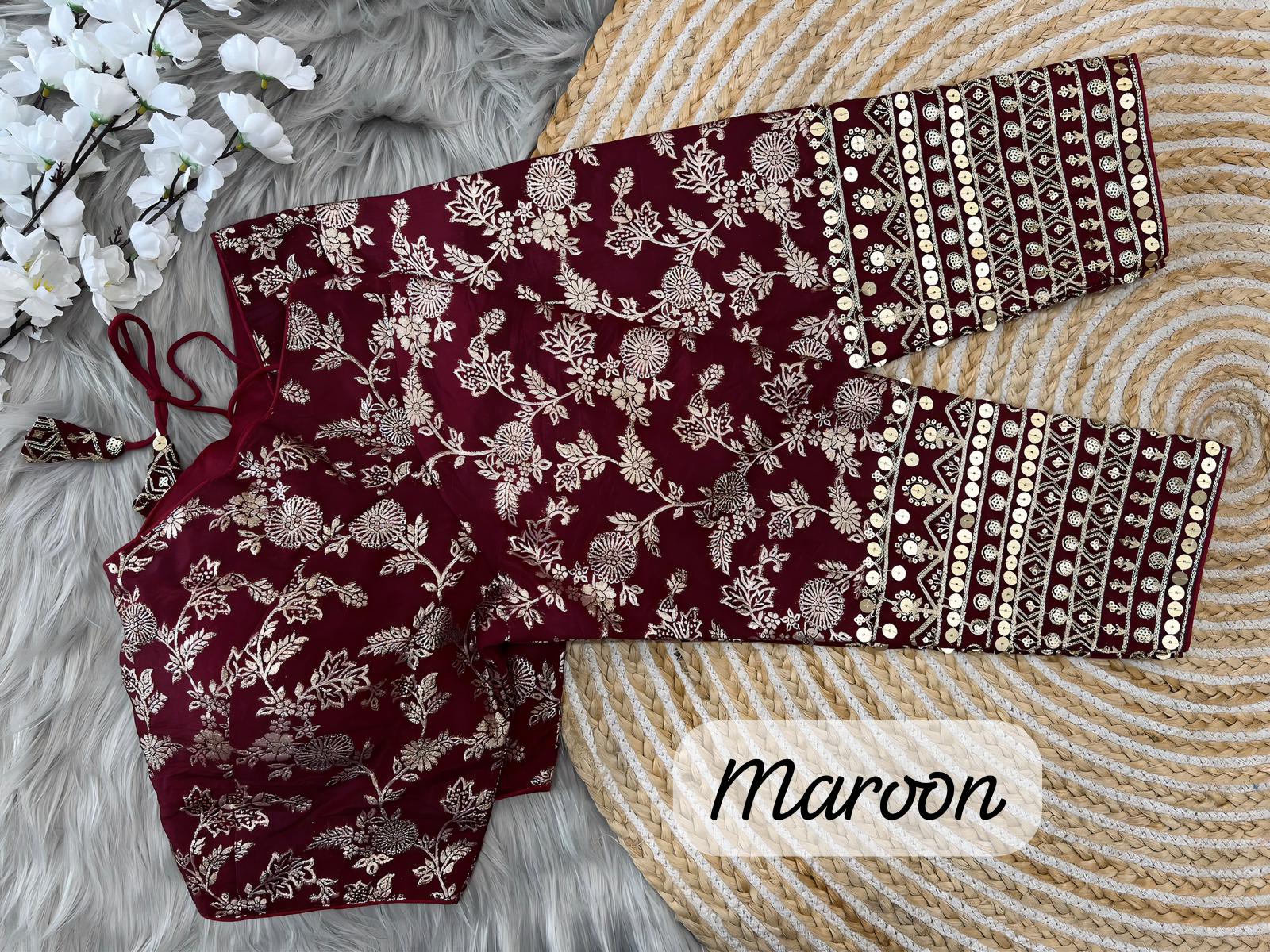  Latest Maroon  blouse designs