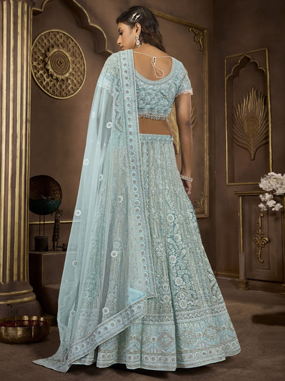 Sky Blue Lehenga designs
