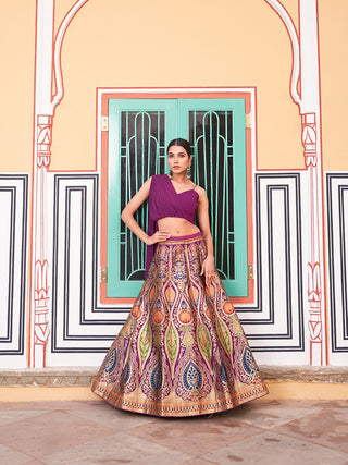 Banarasi silk lehenga for wedding