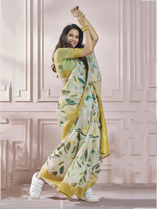 Yellow saree for Haldi
