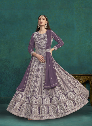 Purple Color georgette long gown for women