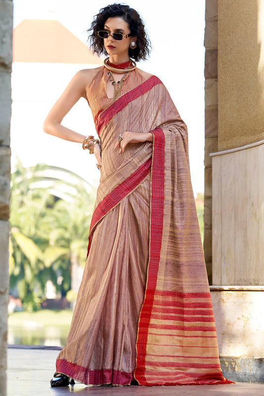 Beige color handloom saree for women with price
