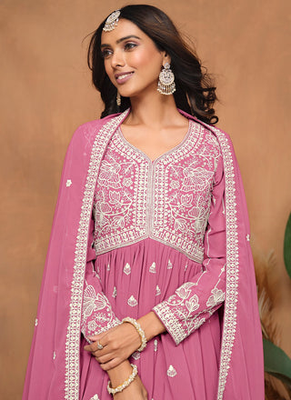 Pink georgette Sharara Suit images