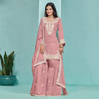 Peach colour Suit with Dupatta