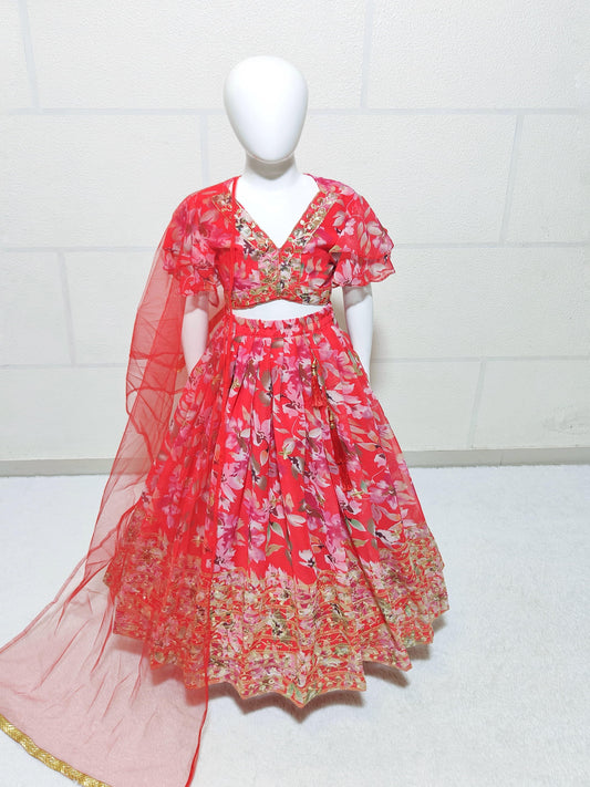 Red Lehenga Choli for kids