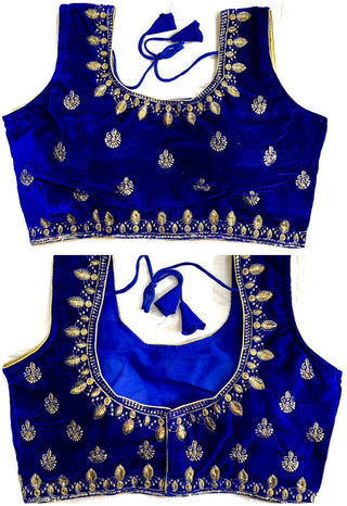 Blue Velvet Blouse Design