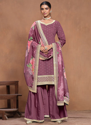 Onion salwar suit for wedding with dupatta
