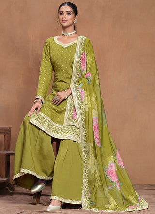 Wedding function wear sharara suit with dupatta images