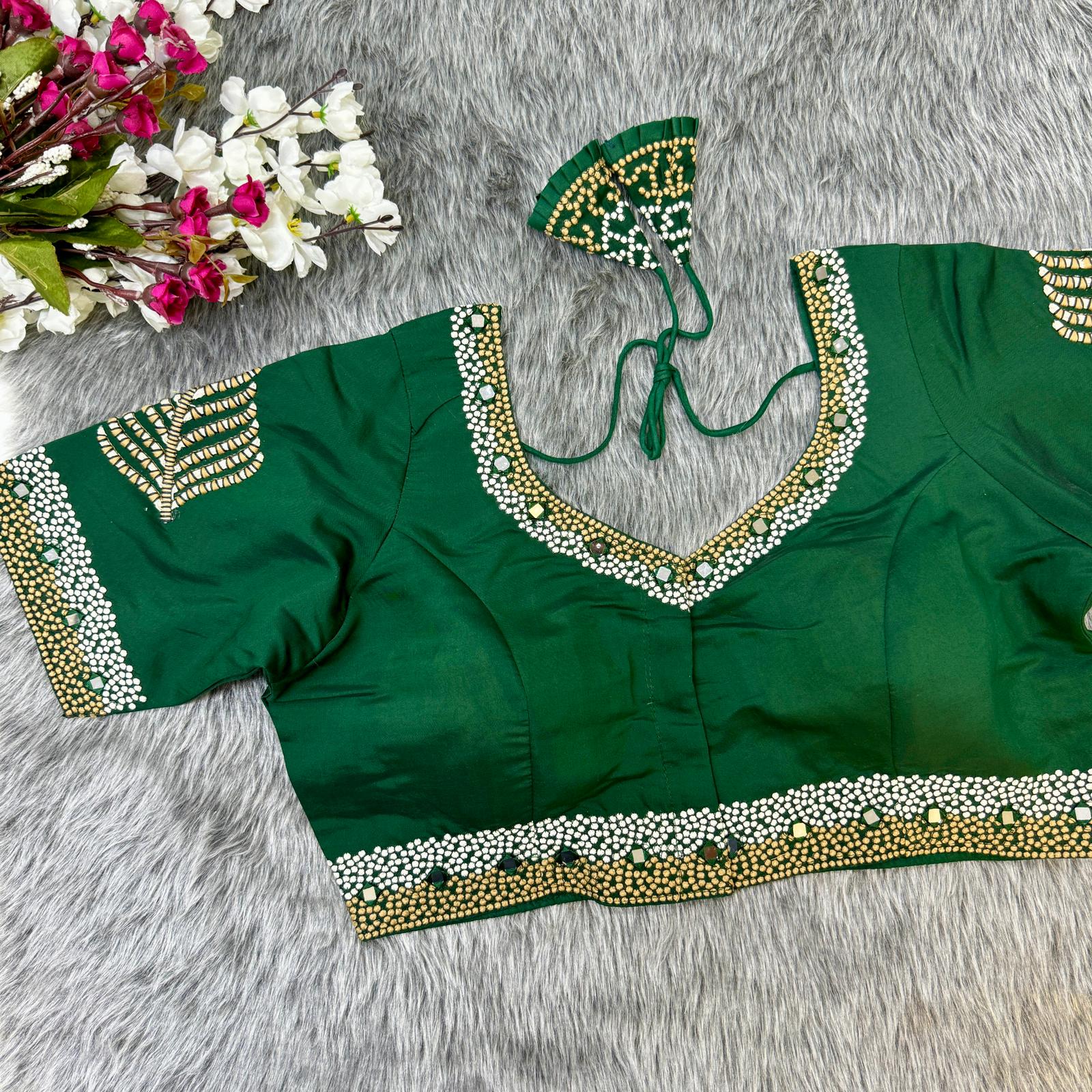 Partywear Green Blouse 