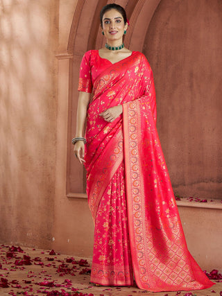 Pink Banarasi Saree for Wedding
