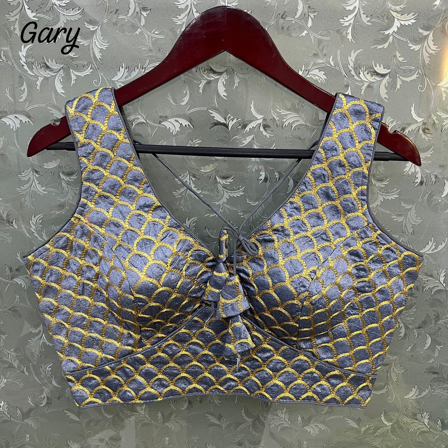 Embroidery Work Grey Blouse