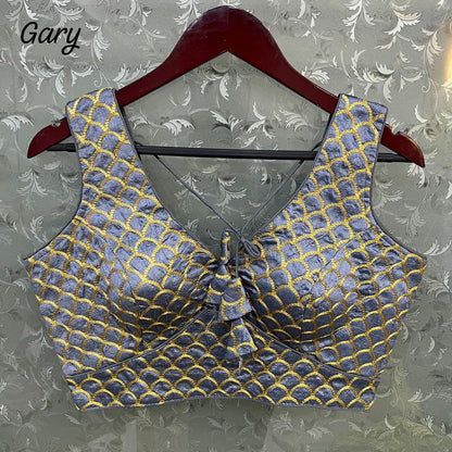 Embroidery Work Grey Blouse