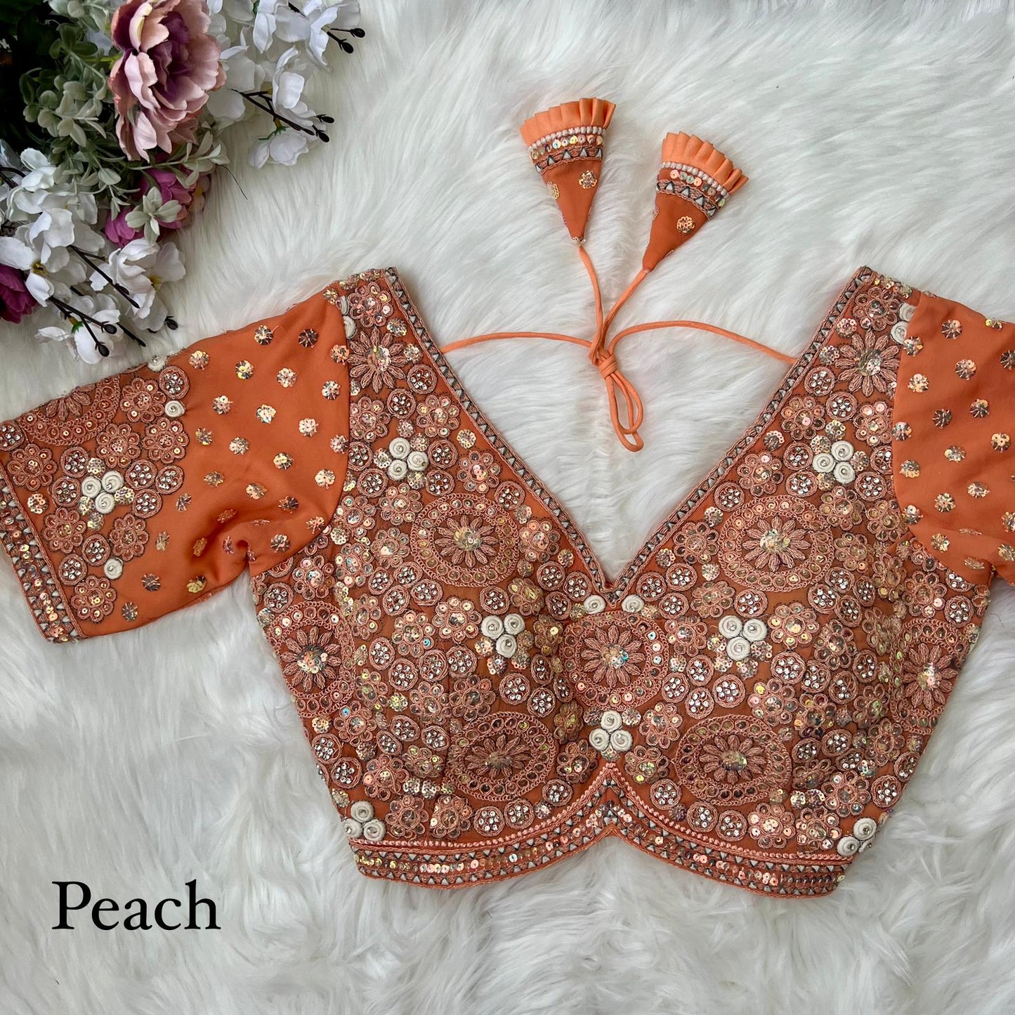 Beautiful Peach Blouse For Saree