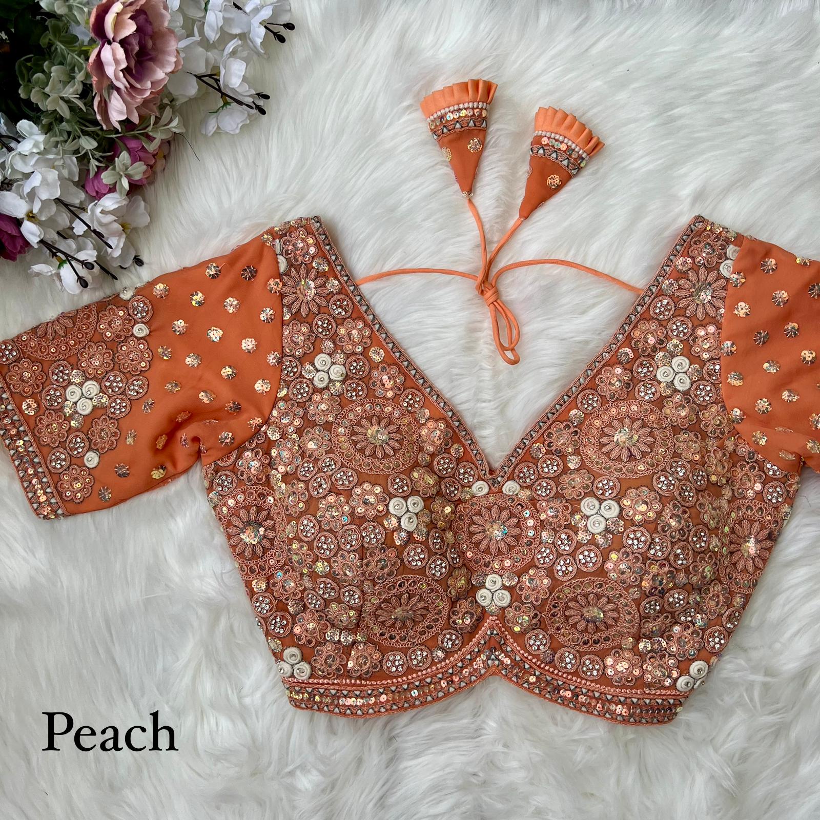 Beautiful Peach Blouse For Saree