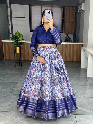 Blue lehenga for wedding party
