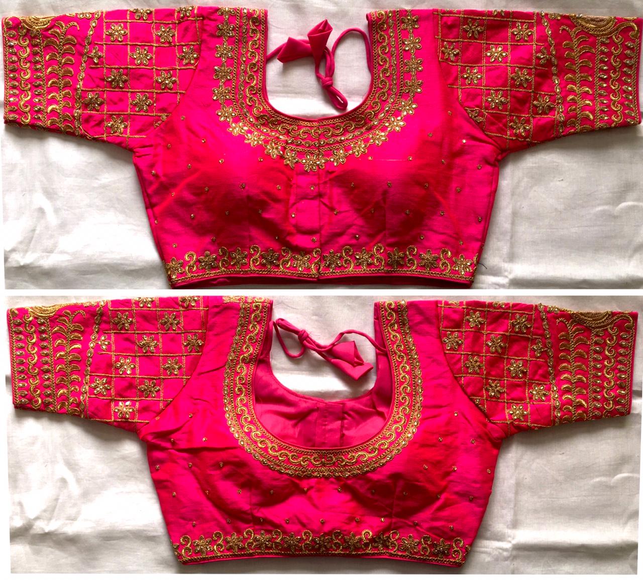 Pink color phantom silk sarees blouse for women