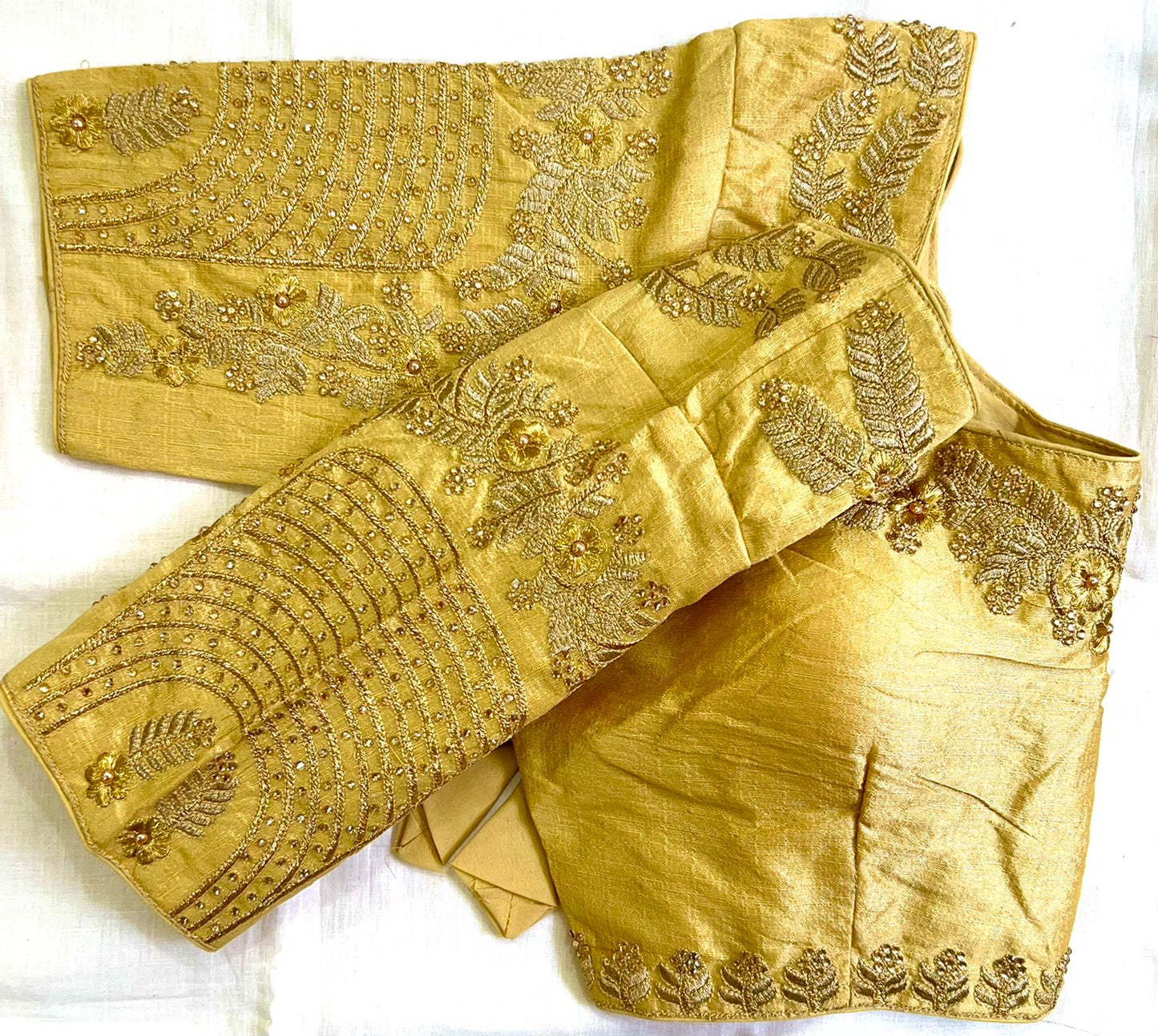 Beige color phantom silk blouse for women