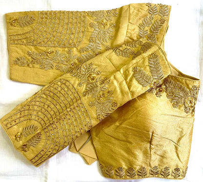 Beige color phantom silk blouse for women