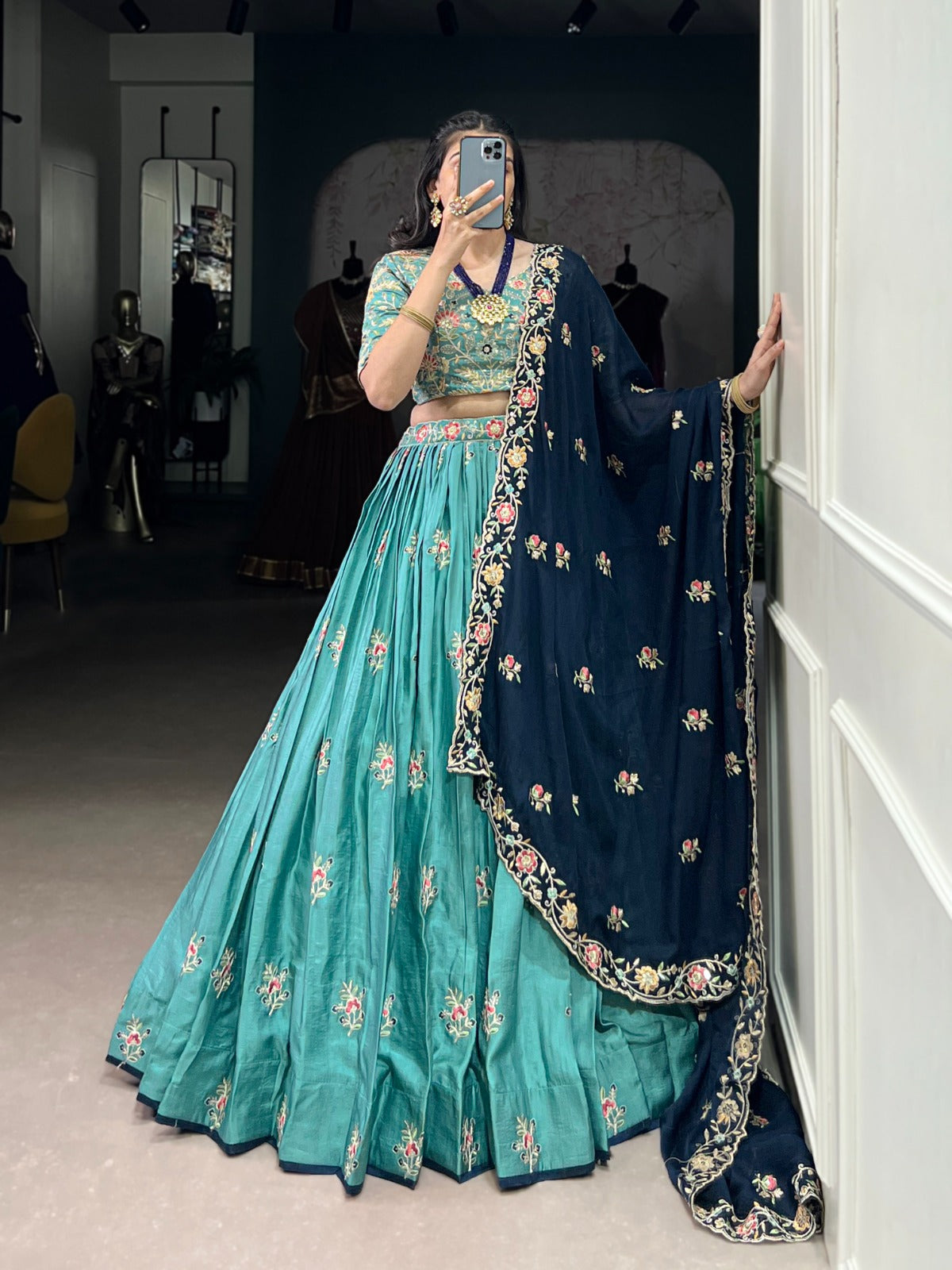 Blue Lehenga For Wedding
