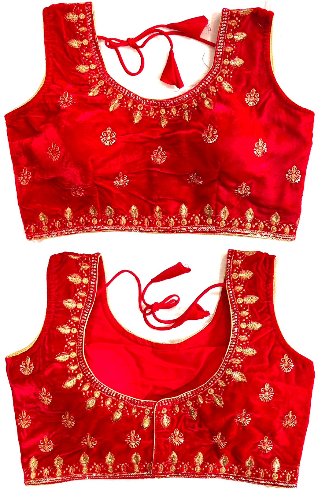 Red Velvet Blouse Design