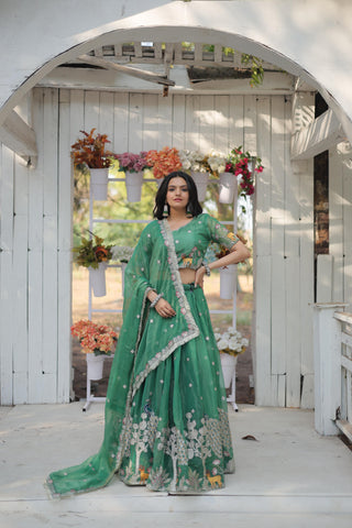 Green lehenga choli for women