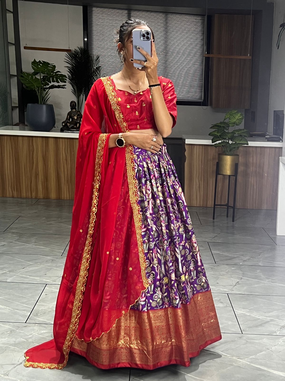 Kalamkari Lehenga for Wedding
