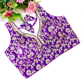 purple color lehenga choli blouse