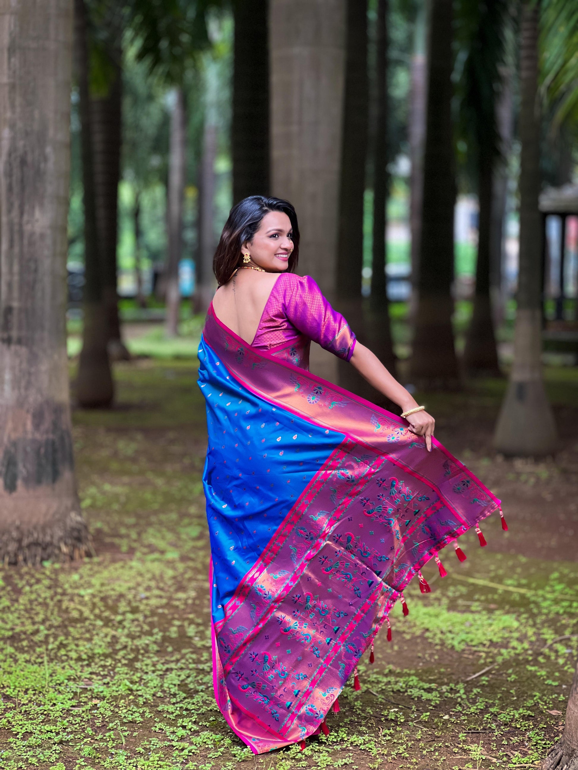 Blue Paithani Saree For Wedding
