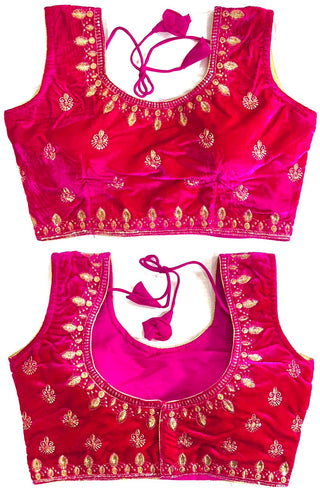 Pink Velvet Blouse Design