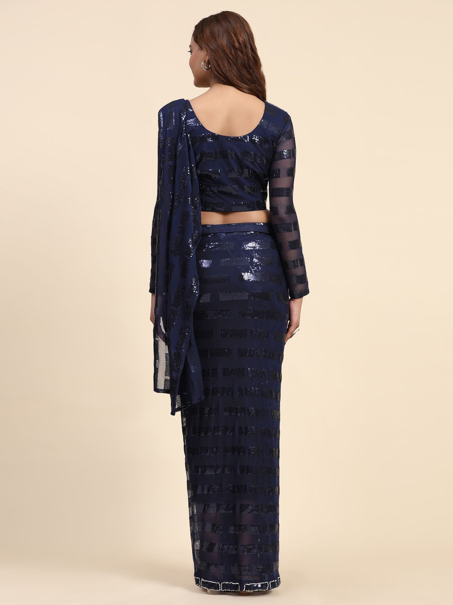 sequins work saree for wedding