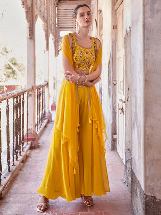 Yellow Georgette Suit design
