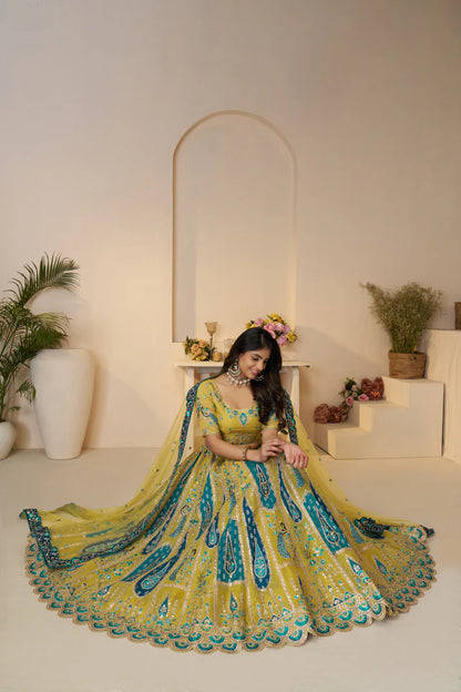 Wedding wear mustard chaniya choli price
