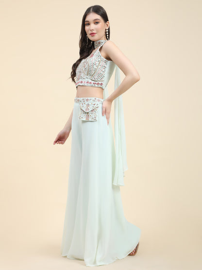 White sharara suit with dupatta in usa