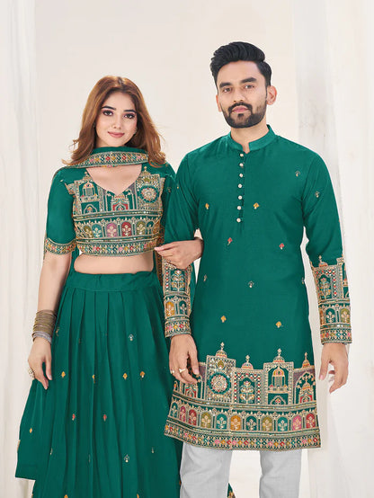Couple Lehenga and Sherwani for Wedding
