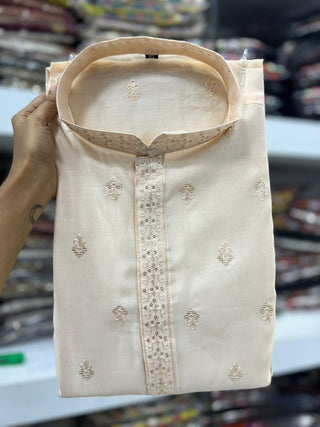 Beige color kurta pajama set