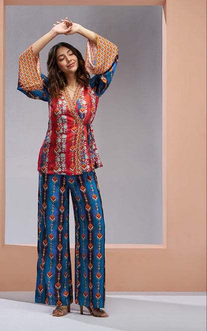 Navy blue color pure muslin silk co ord set online