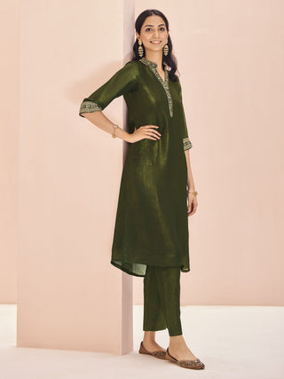 Olive color organza salwar suit price