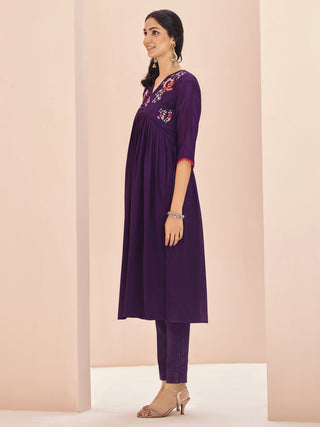 Purple color chinon salwar suit for women online