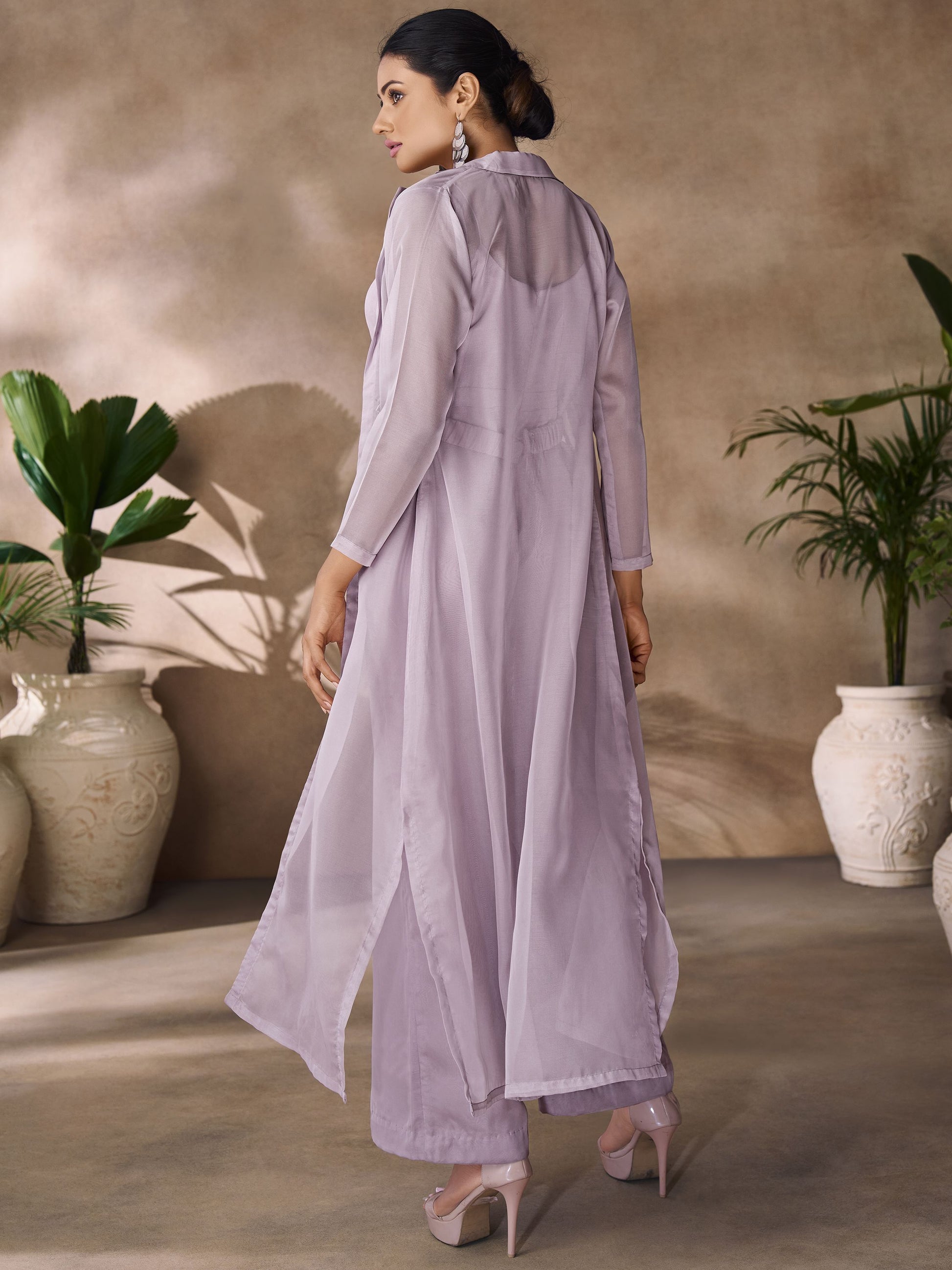 Lavender color organza co ord set online
