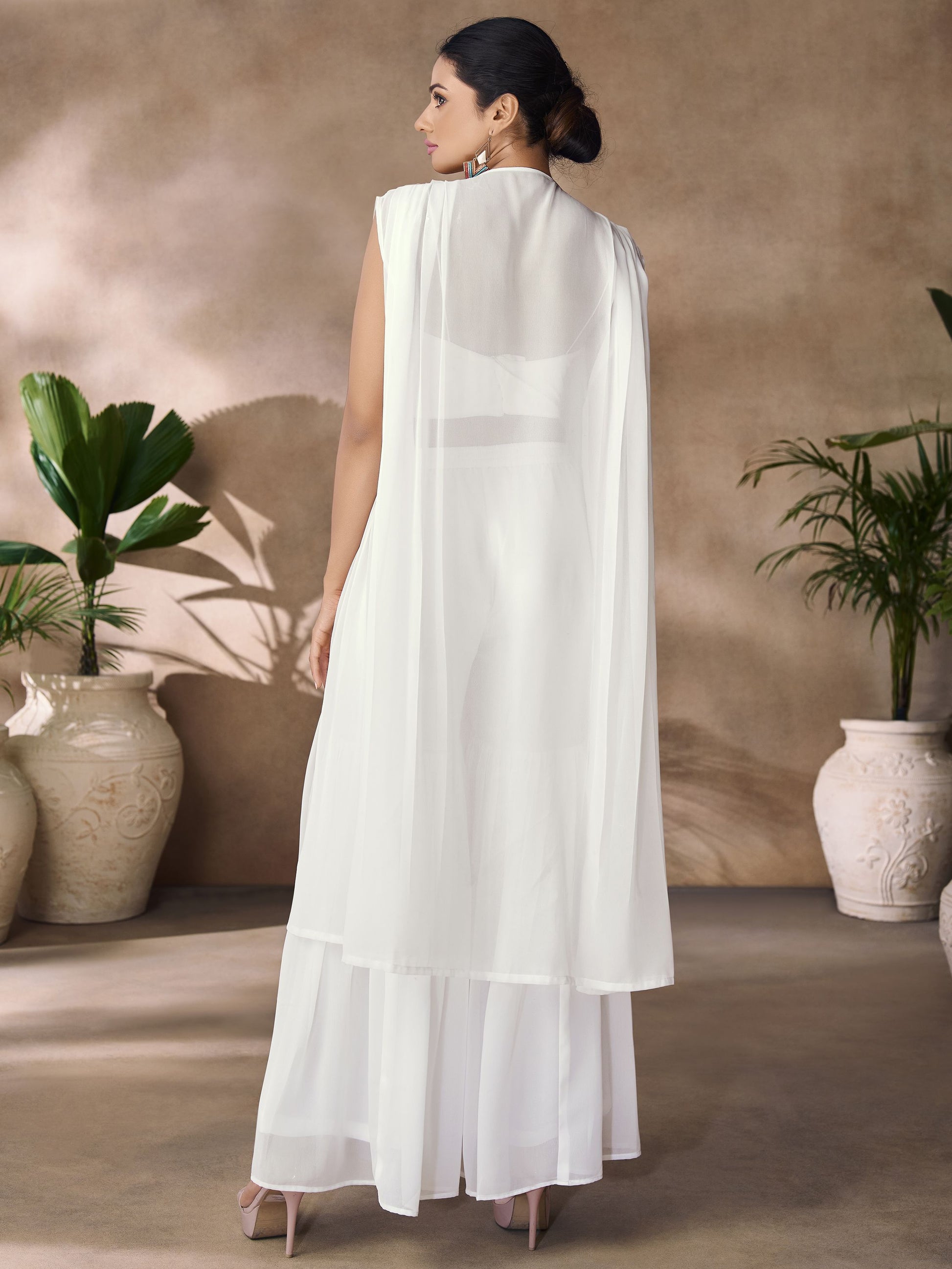 White color georgette co ord set price