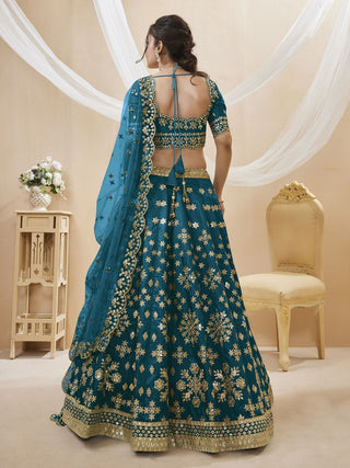 blue lehenga combination