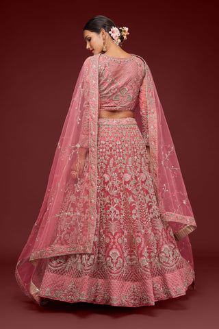 soft net fantasy rose lehenga Wedding