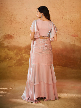 Pink Organza Saree for women
