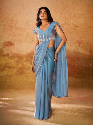 Royal Blue Organza Saree
