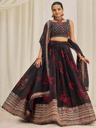 Floral Organza Lehenga
