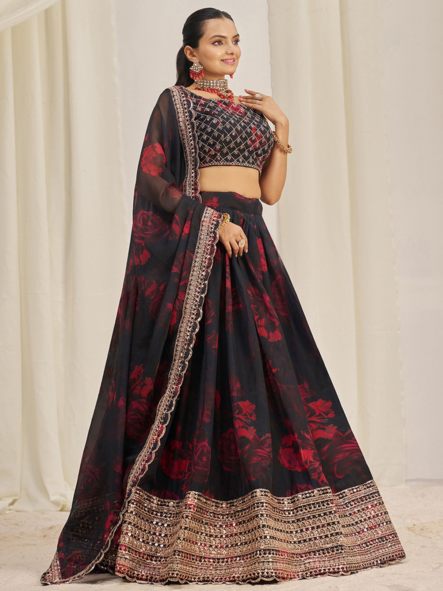 Organza Lehenga with Dupatta
