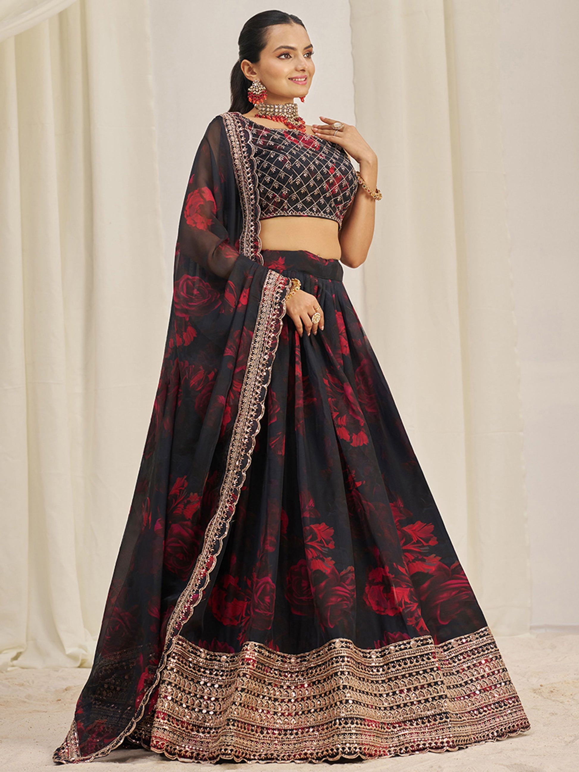 Organza Lehenga with Dupatta

