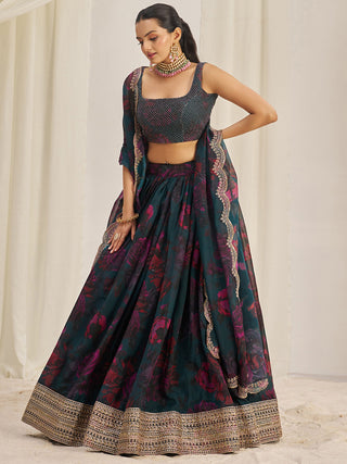 Traditional outfit floral design lehenga choli