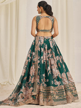 Floral Organza Lehenga
